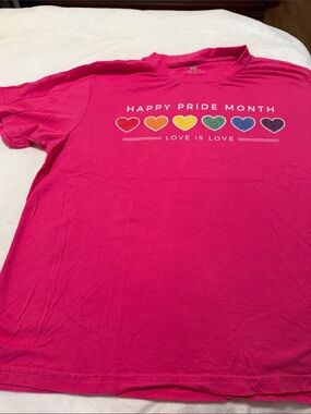 Bright Pink 'Love Is Love' Pride Short Sleeve Tee